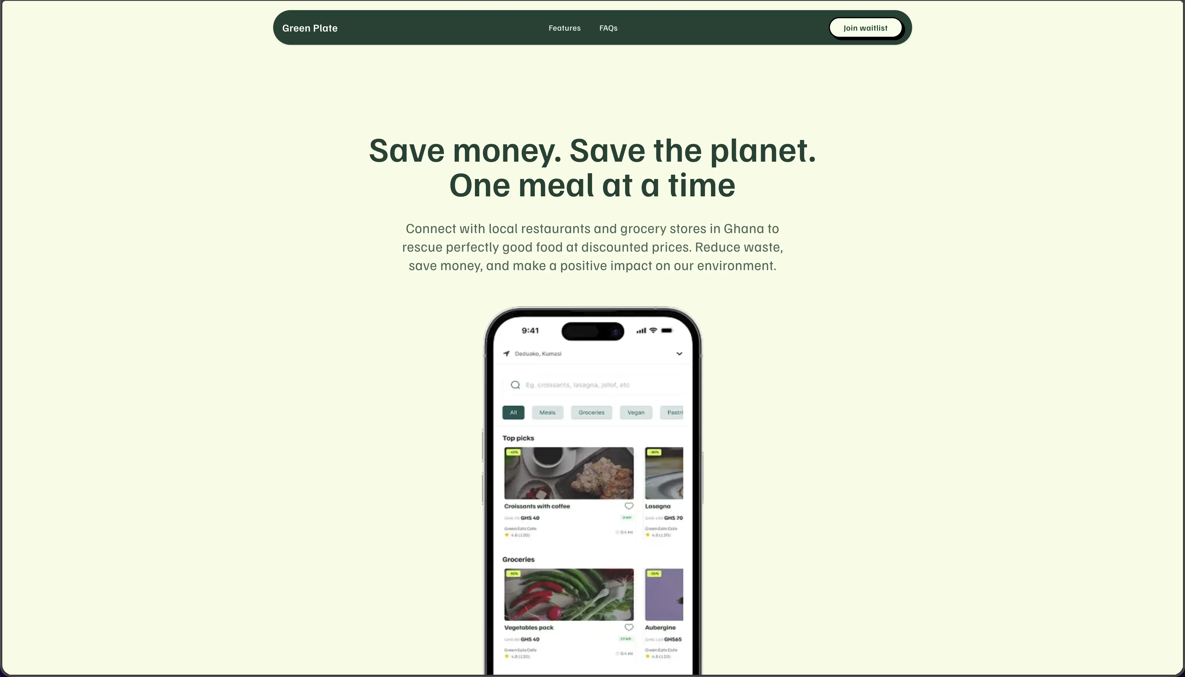 Green Plate App - Food Rescue Platform screenshot